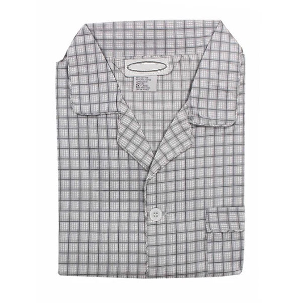 Men's Cotton Blend Button Up 2 Piece Sleepwear Pajama Set