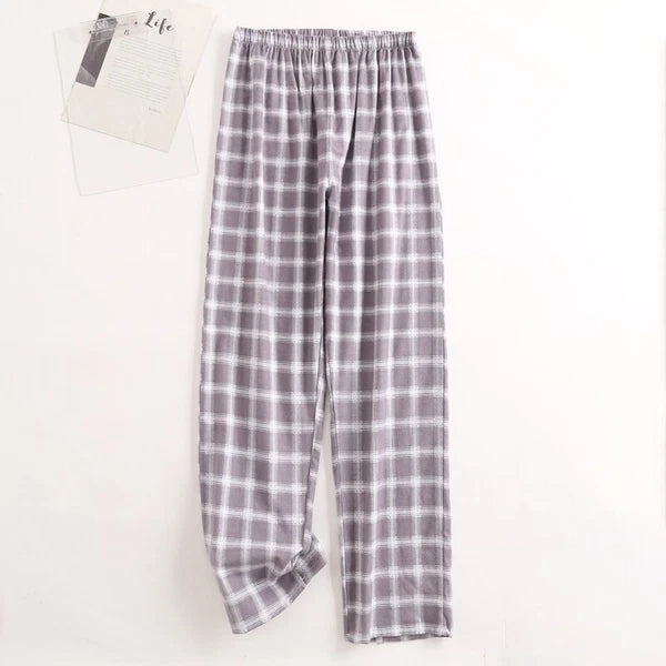 Men's Pajamas Set 100% Cotton Sleepwear Long Sleeve Button Top Pants Nightwear