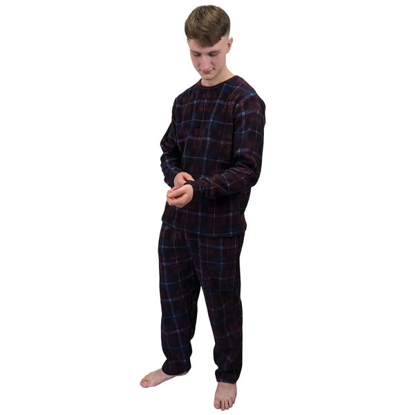 Men's Pyjama Set Fairisle Comfort Fleece Design PJS Soft Warm 2 PC S-4XL L/S PJ