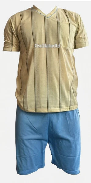 SUMMER Mens Pyjamas Shorts Set Nightwear Pjs Short Sleeve Loungewear Cotton Cool