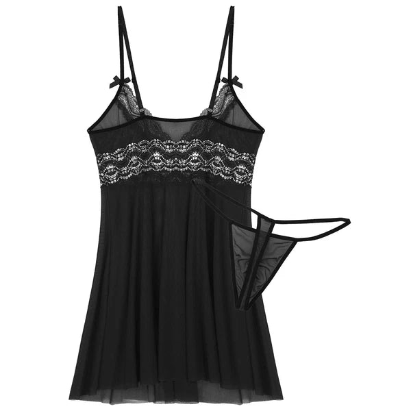 Mens Sissy Nightdress Pajamas Crossdress Nightwear Lingerie Set Sleepwear