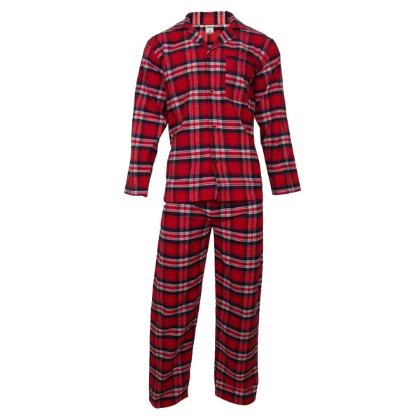 Mens Pyjamas Flannel/Brush Cotton Warm PJ Pyjama Set PJS Sizes S-4XL Nightwear