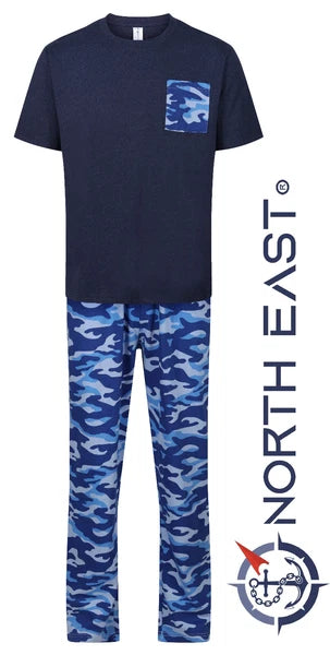 MENS PYJAMAS SHORT SLEEVE TOP TROUSERS PJ SET NIGHT SLEEP LOUNGE WEAR M-2XL BNWT