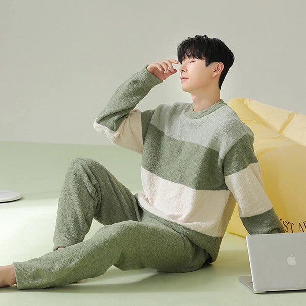 Men's Women Sleepwear Couples Sport Outdoor Warm Winter Comfortable Pajamas Set