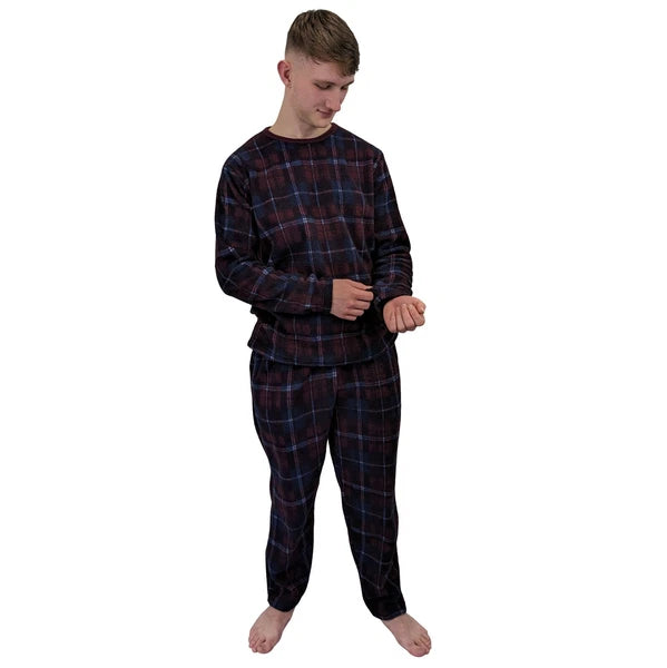 Men's Pyjama Set Fairisle Comfort Fleece Design PJS Soft Warm 2 PC S-4XL L/S PJ