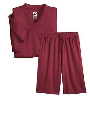 NEW Choose Size & Color Mens Shirt & Elastic Waist Shorts 2 Pc Pajama Lounge Set