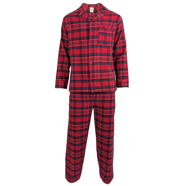 Mens Pyjamas Flannel/Brush Cotton Warm PJ Pyjama Set PJS Sizes S-4XL Nightwear