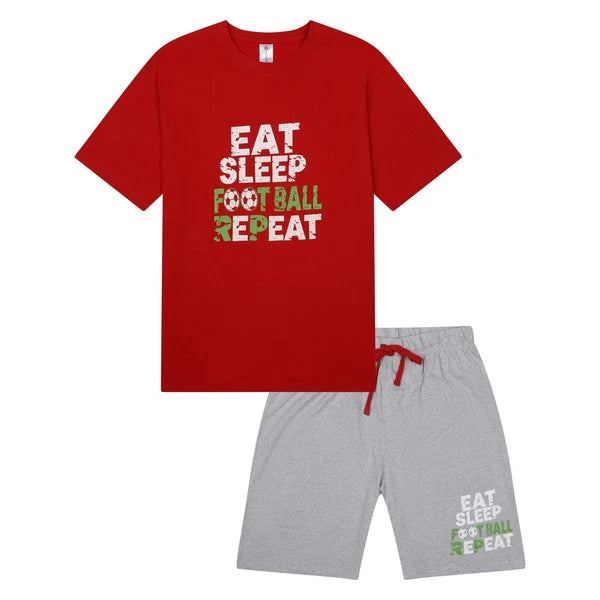 Mens Short Pyjamas Football PJ Sets Footy Night Sleep Lounge Wear L XL XXL New