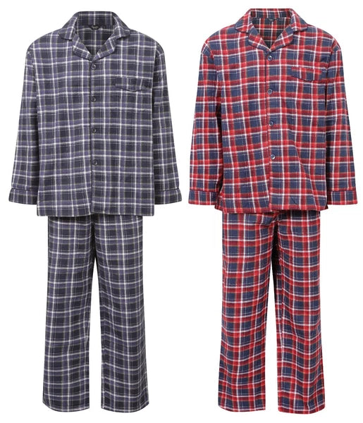 MEN'S WARM TRADITIONAL PYJAMA SET BRUSHED 100% COTTON PJ'S SIZES VARIOUS PATTERN