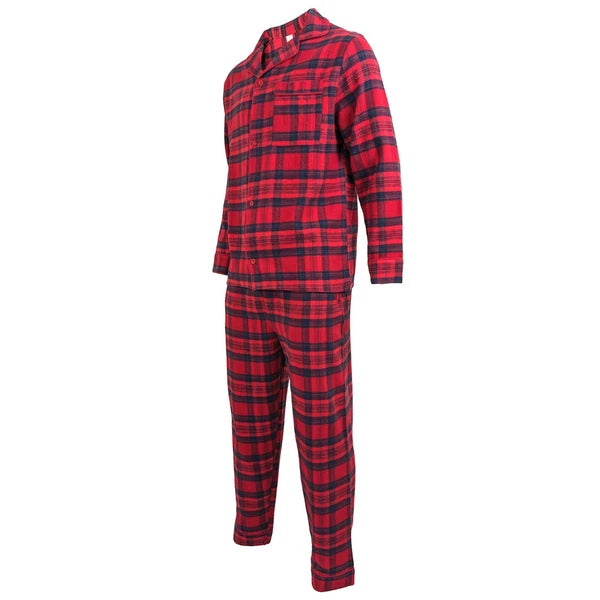 Mens Pyjamas Flannel/Brush Cotton Warm PJ Pyjama Set PJS Sizes S-4XL Nightwear