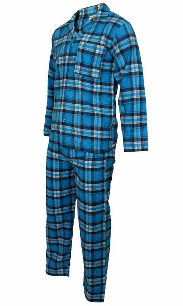 Mens Pyjamas Flannel/Brush Cotton Warm PJ Pyjama Set PJS Sizes S-4XL Nightwear