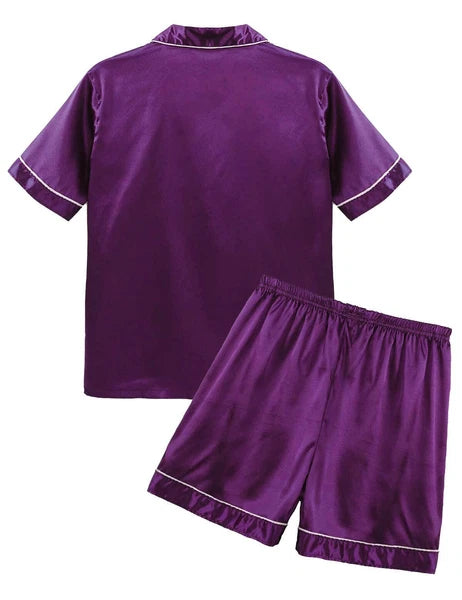 Men's Pajamas Set Soft Satin Homewear Ice Silk Bathrobes Sleepwear Nightwear
