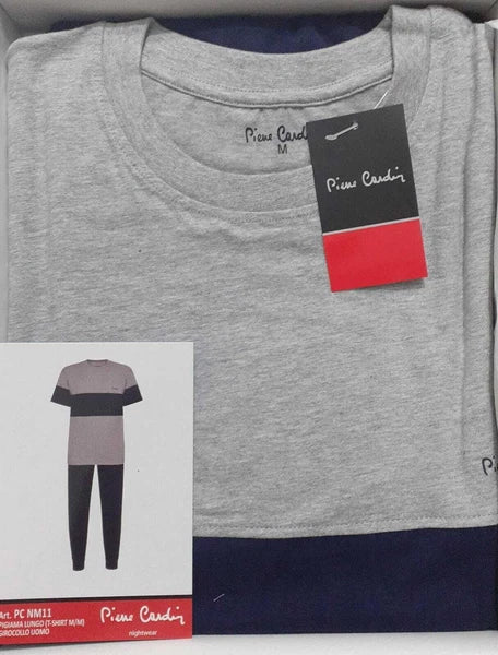 Men's Short Sleeve Crew Neck Pajamas In Cool Cotton Jersey Pierre Cardin NM11