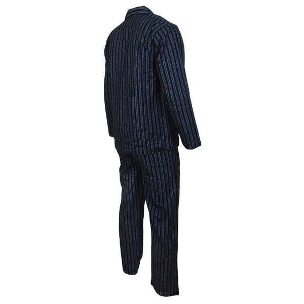 Mens Pyjamas Flannel Brushed Cotton Check Stripe Pyjama Set PJS Sizes S  2XL 3XL