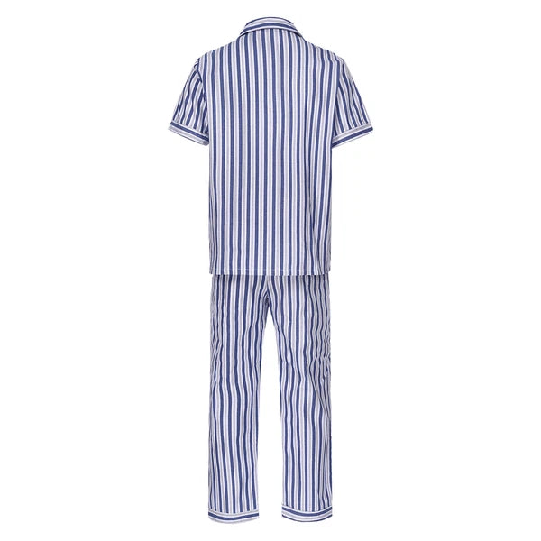 Mens Homewear 2pcs Pajama Set Sleep Sleepwear Shirt Nightgown Button Down Suits