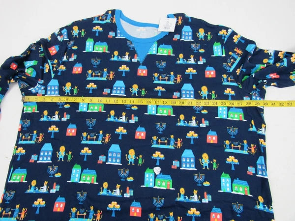 Target Mens Blue 2-Piece Long-Sleeve Lion Pajama Set