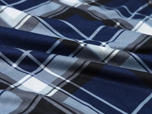 Men's Sleepwear Lounge Shorts 100% Cotton Plaid Pajama Bottoms Button Fly 3 Pack