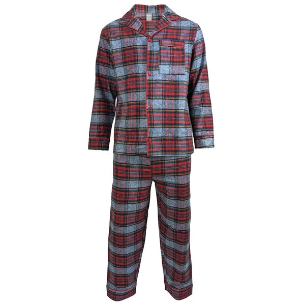 Mens Pyjamas Flannel/Brush Cotton Warm PJ Pyjama Set PJS Sizes S-4XL Nightwear