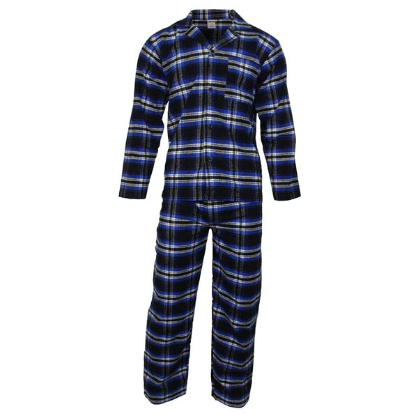 Mens Pyjamas Flannel/Brush Cotton Warm PJ Pyjama Set PJS Sizes S-4XL Nightwear