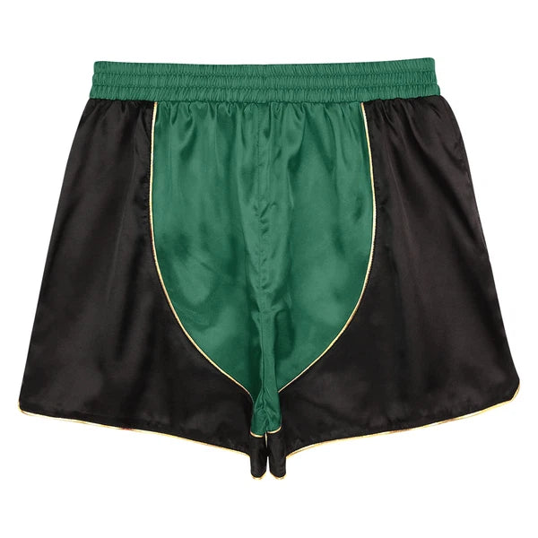 Men's Silk Satin Pajamas Set Vest Top and Boxer Shorts Sleepwear Home Loungewear