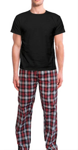 Mens Short Sleeve Pyjama Set Pj T-Shirt Pyjamas Loungewear Nightwear Sleepwear