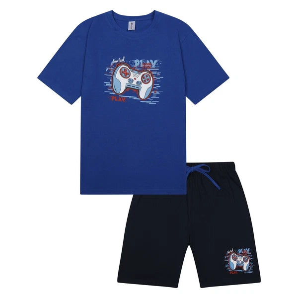 Mens Short Pyjamas Gamer PJ Sets Gaming Night Sleep Lounge Wear L XL XXL New