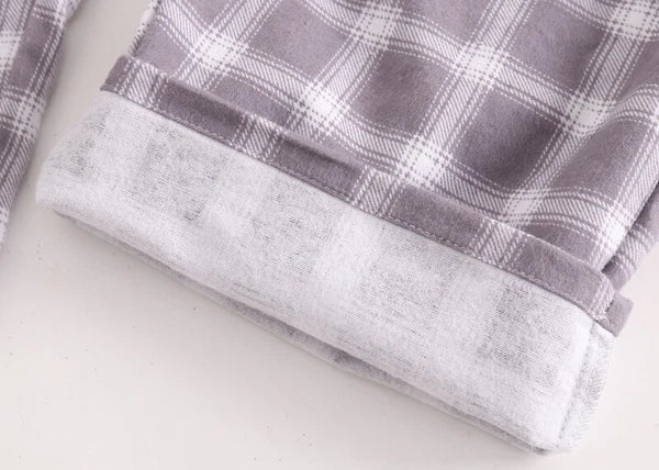 Men's Pajamas Set 100% Cotton Sleepwear Long Sleeve Button Top Pants Nightwear
