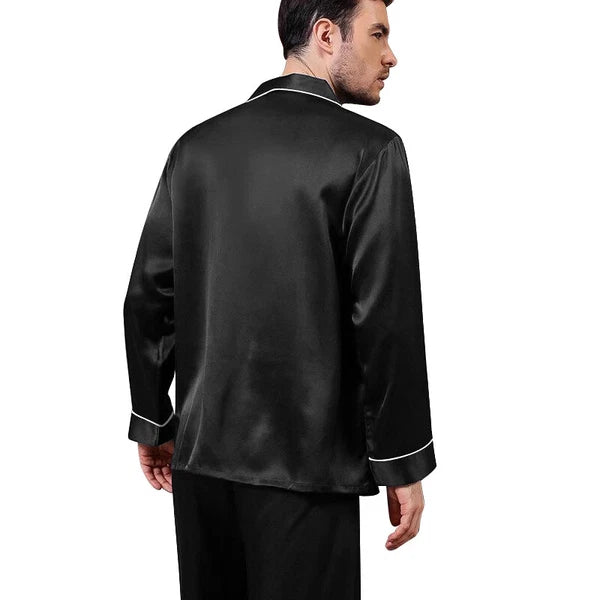Mens Silk Satin  Pajamas -PJ Set  Top and Bottom ''5 DAY DELIVERY - USA Seller''