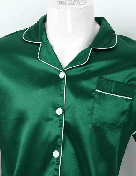 Men Silk Satin Pajamas Set Shirt Top Shorts Pants Long Robe Sleepwear Nightwear