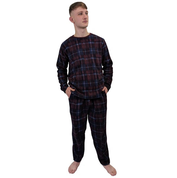 Men's Pyjama Set Fairisle Comfort Fleece Design PJS Soft Warm 2 PC S-4XL L/S PJ