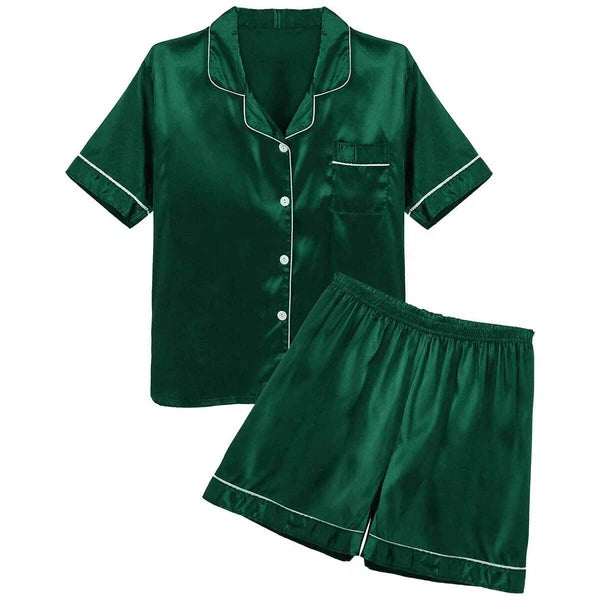 Men's Pajamas Set Soft Satin Homewear Ice Silk Bathrobes Sleepwear Nightwear
