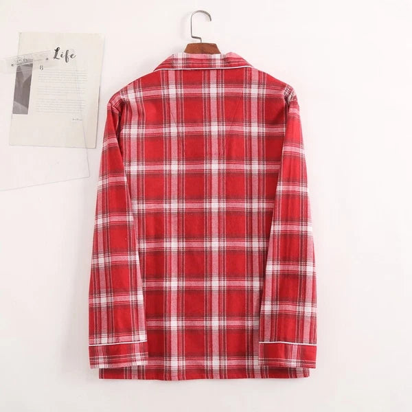 Men's Pajamas Set 100% Cotton Sleepwear Long Sleeve Button Top Pants Nightwear