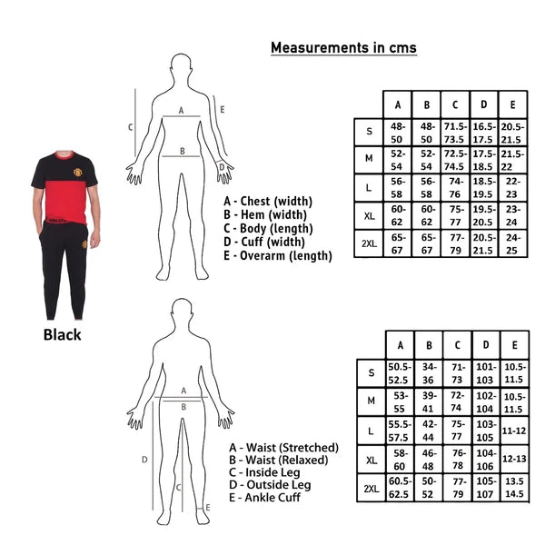 Manchester United Mens Pyjamas Long Premium Set OFFICIAL Football Gift