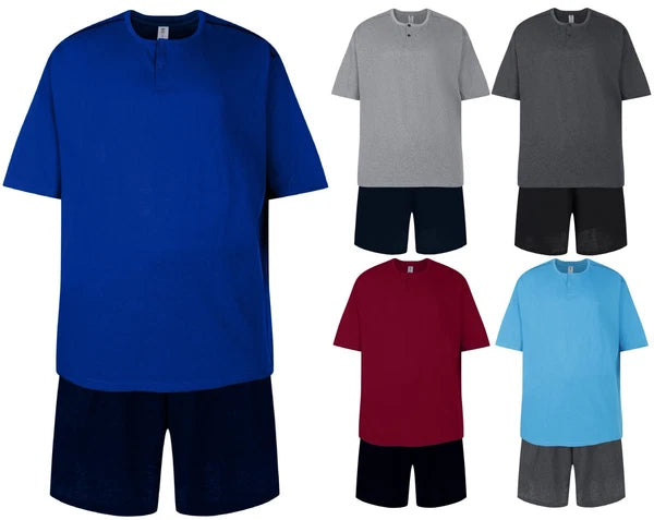 Mens Plus Size Short Pyjama Sets 3XL 4XL 5XL 6XL Sleep Lounge Wear PJ Set New