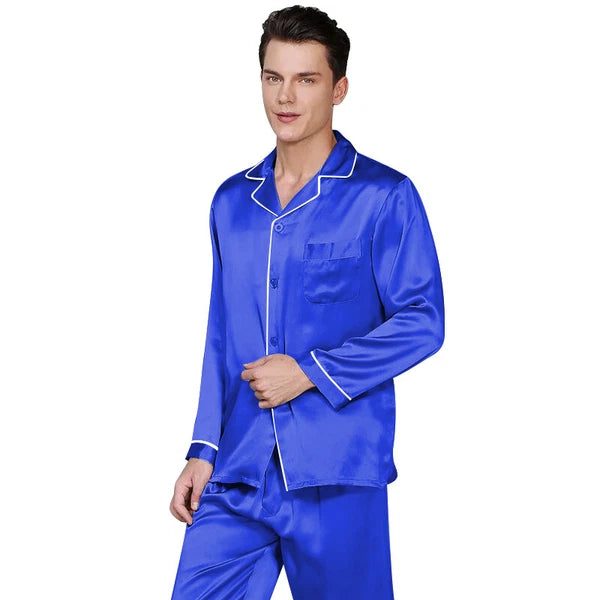 Mens Silk Satin Pajama Set - Top and Bottom  ** Great Gift  Idea  **