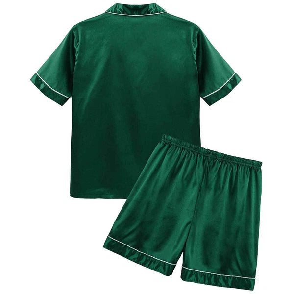 Men's Pajamas Set Soft Satin Homewear Ice Silk Bathrobes Sleepwear Nightwear