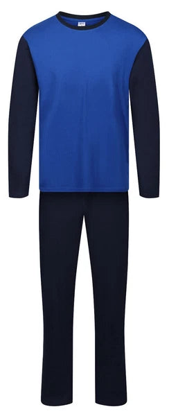 MENS PYJAMAS LONG SLEEVE TOP TROUSERS PJ SET NIGHT LOUNGE WEAR WITH POCKETS BNWT