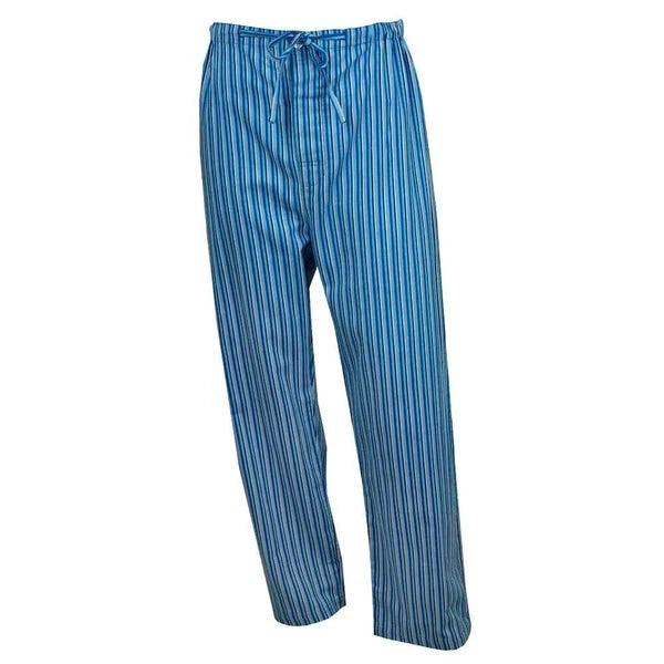 Mens Lynx Sizes S-7XL Blue Stripe Cotton Flannel Long Sleeve Pyjama Set Pjs