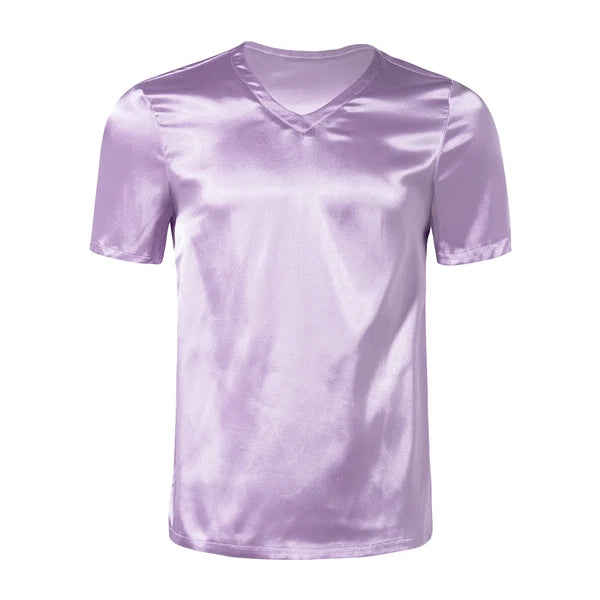 Mens Muscle Shirts Pajama Set Sexy Satin Sleepwear Tank Top Shorts Nightwear