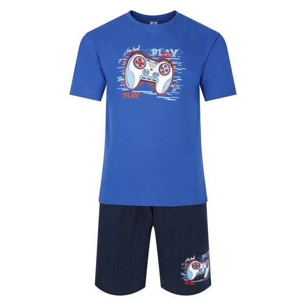 Mens Short Pyjamas Gamer PJ Sets Gaming Night Sleep Lounge Wear L XL XXL New