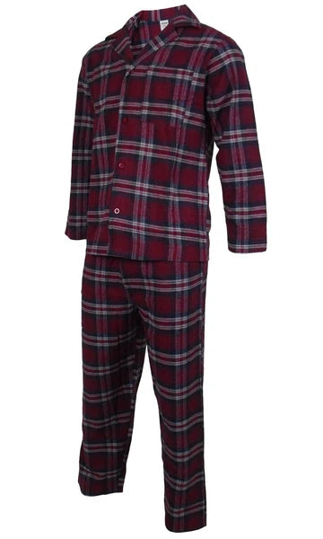 Mens Pyjamas Flannel/Brush Cotton Warm PJ Pyjama Set PJS Sizes S-4XL Nightwear