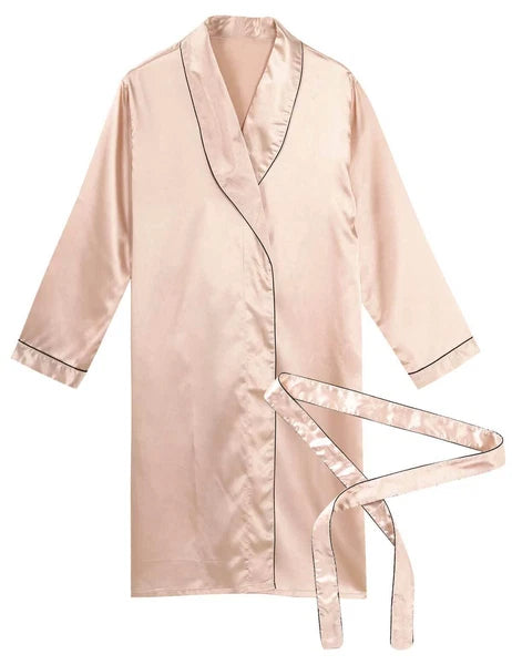 Men Silk Satin Pajamas Set Shirt Top Shorts Pants Long Robe Sleepwear Nightwear
