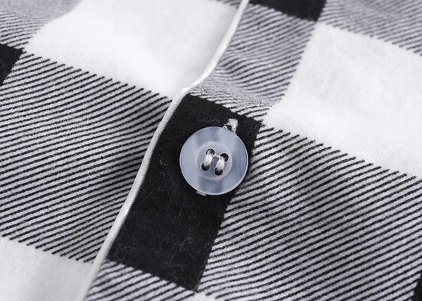 Men's Pajamas Set 100% Cotton Sleepwear Long Sleeve Button Top Pants Nightwear