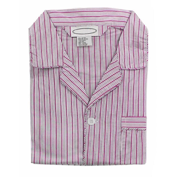 Men's Cotton Blend Button Up 2 Piece Sleepwear Pajama Set