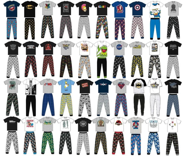 Mens Character Pyjamas Lounge Pants Batman Star Wars Animal Pjs Size S M L XL