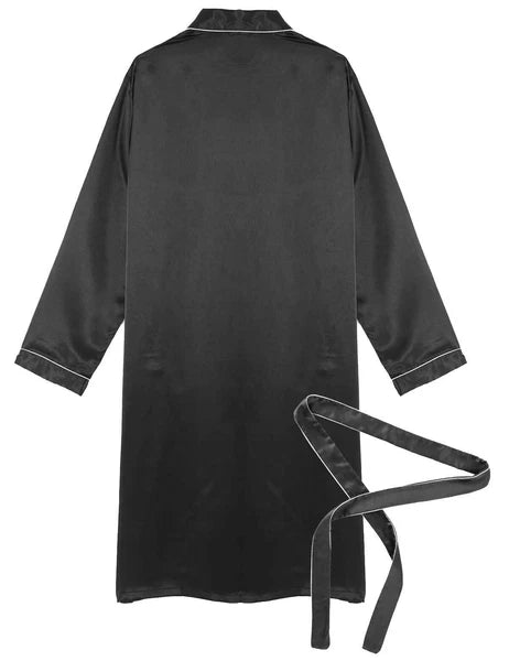 Men Silk Satin Pajamas Set Shirt Top Shorts Pants Long Robe Sleepwear Nightwear
