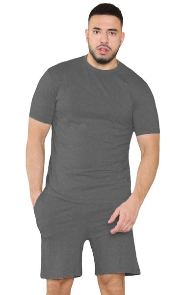Mens Pyjamas T Shirt Shorts Set Nightwear Loungewear Short Sleeve Pjs Size S-XL