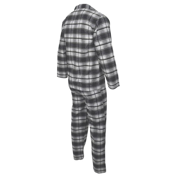 Mens Pyjamas Flannel Brushed Cotton Check Stripe Pyjama Set PJS Sizes S  2XL 3XL
