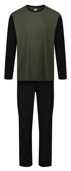 MENS PYJAMAS LONG SLEEVE TOP TROUSERS PJ SET NIGHT LOUNGE WEAR WITH POCKETS BNWT