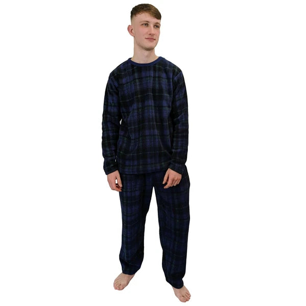 Men's Pyjama Set Fairisle Comfort Fleece Design PJS Soft Warm 2 PC S-4XL L/S PJ